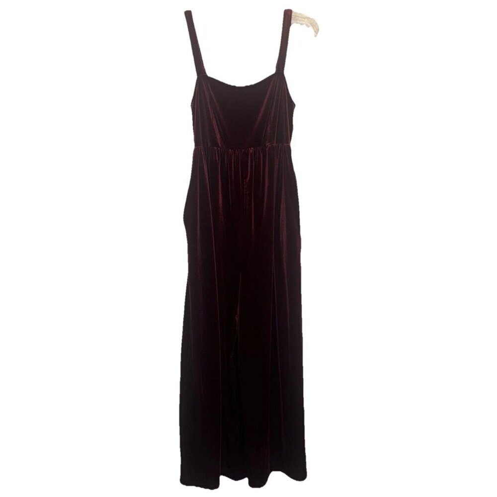 Old Navy‎ Women’s Red Velvet Wide Leg Jumpsuit Sz Maternity Med NEW Holiday
